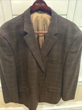 Pronto Uomo Men's Plaid Blazer - Brown Check -52 regular